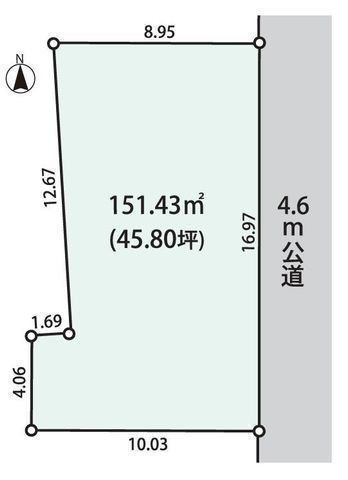 間取図/区画図:【富士山一望のゆとりある敷地151.43m2!】広々敷地で叶える自由設計の家建築条件なしのためお好きなハウスメーカーで建築出来ます