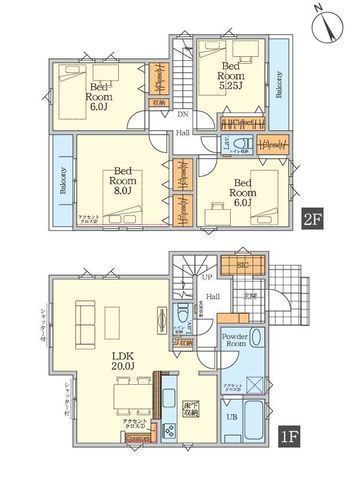 間取図/区画図:【相鉄本線「かしわ台」駅徒歩14分!ZEH水準省エネ住宅の4LDK】カースペース並列2台可インテリアが映える20帖の広々リビング