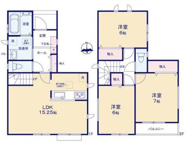 間取図/区画図:【さがみ野駅徒歩7分!3LDK新築戸建。充実設備の耐震等級3の家】全居室収納に加え玄関ホールなど豊富な収納スペース周辺環境充実の暮らしやすい立地