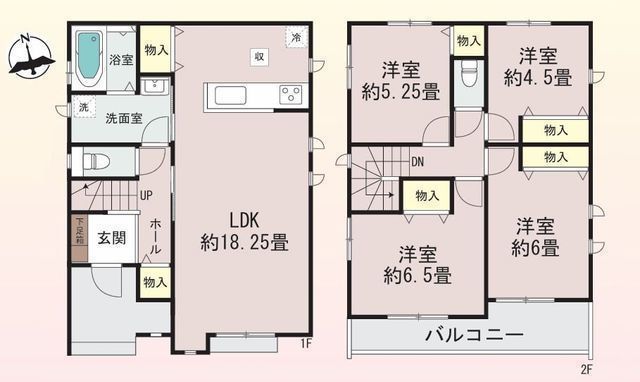 間取図/区画図:【『鵠沼海岸』駅 徒歩11分!性能評価書取得予定の全2棟。地震に強い家】カースペース並列2台駐車可南側道路と南バルコニーのため陽当たり良好