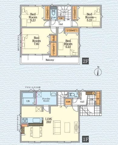 間取図/区画図:【善行駅徒歩13分!カースペース2台可!敷地広々39坪以上】LDK20帖以上、広めの洗面脱衣所食洗機標準設置、全居室収納あり建物保証・地盤保証10年