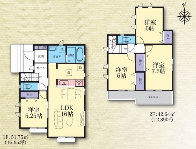 間取図/区画図:【全4棟!茅ヶ崎市美住町、長期優良住宅認定の新築分譲住宅】「辻堂」駅バス8分、停歩6分多用途に使える南向きお庭スペース周辺環境充実の暮らしやすい立地