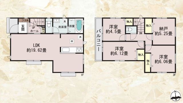 間取図/区画図:【耐震構造性能評価書付き、長期30年保証の地震に強い家。茅ヶ崎に全5棟】2線利用可「茅ヶ崎」駅徒歩21分カースペース2台駐車可全居室収納スペースあり