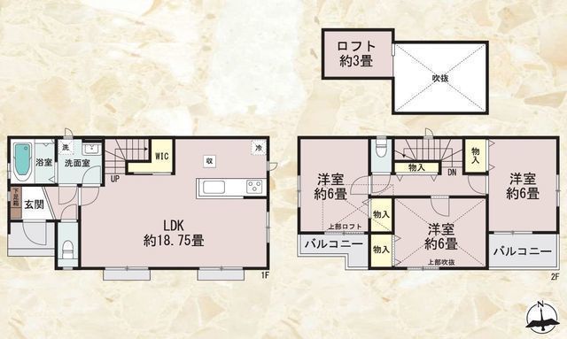 間取図/区画図:【耐震構造性能評価書付き、長期30年保証の地震に強い家。茅ヶ崎に全5棟】2線利用可「茅ヶ崎」駅徒歩21分カースペース2台駐車可全居室収納スペースあり