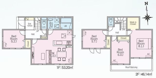 間取図/区画図:【土地132m2超、断熱等級6・耐震等級3!長期優良住宅の新築戸建】座間駅より徒歩11分の立地カースペース並列2台可食洗機や宅配ボックス等標準設備充実