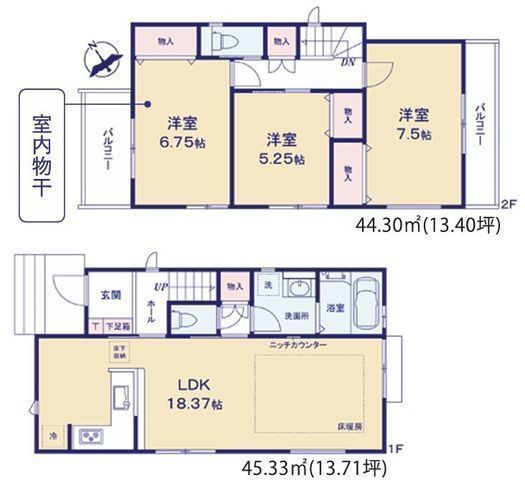 間取図/区画図:【注目の湘南エリア全3棟！カースペース2台可！設計・建設性能評価書取得済】鵠沼海岸駅徒歩10分！本鵠沼駅徒歩12分食洗機・床暖房など設備充実