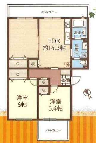間取図/区画図:【2路線利用可能な大和駅徒歩7分の好立地!両面バルコニーの3LDK!】フルリノベーション済で室内大変綺麗です!小学校、商業施設徒歩10分以内で生活便利!