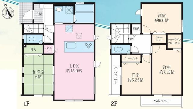 間取図/区画図:【南側道路の角地で陽当り良好!住宅性能表示取得物件】2路線利用可!立場駅まで徒歩10分、和泉中央駅まで徒歩16分カースペース2台可太陽光パネル搭載