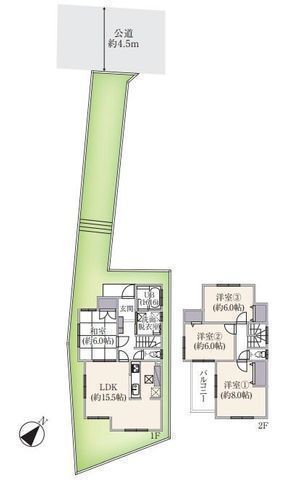 間取図/区画図:【人気の本鵠沼駅徒歩13分!全室6帖以上の内外装リフォーム済4LDK!】空家につき即内覧・入居可能!駐車場2台可能です!
