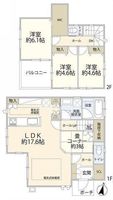 間取図/区画図:【座間駅徒歩約14分の中古戸建！2025年8月新規リフォーム完了】シャッター付駐車スペース2台可LDK床暖房、WIC、SIC、パントリーなど設備充実