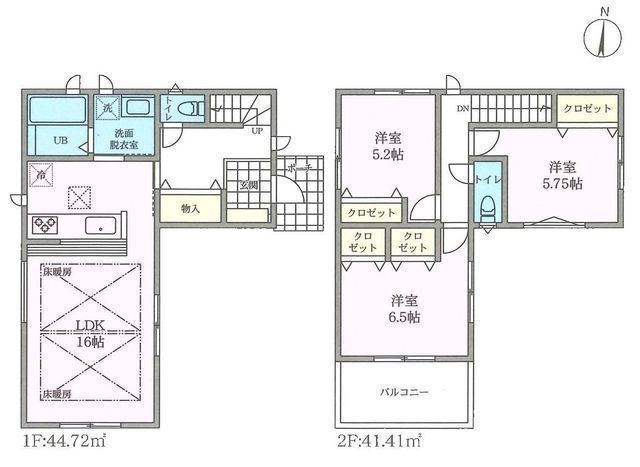 間取図/区画図:【バス停徒歩1分！小学校やスーパーも近く周辺環境充実の暮らしやすい立地】瀬谷駅バス8分！横浜駅まで乗り換えなしとアクセス良好床暖房や食洗機など設備充実