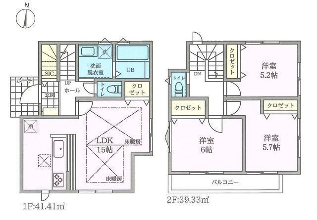 間取図/区画図:【バス停徒歩1分!小学校やスーパーも近く周辺環境充実の暮らしやすい立地】瀬谷駅バス8分!横浜駅まで乗り換えなしとアクセス良好床暖房や食洗機など設備充実