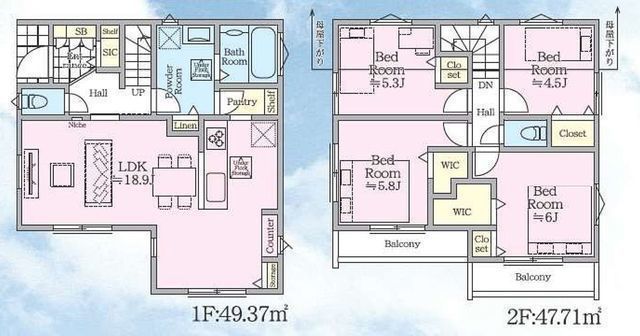 間取図/区画図:【駅徒歩9分の好立地!ZEH水準の省エネ住宅!駐車場2台可能です!】小学校徒歩7分、コンビニ・スーパー徒歩13分!完成済ですので即内覧可能です!