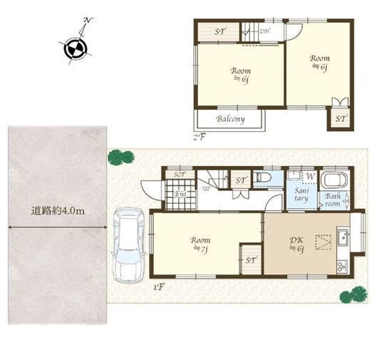 間取図/区画図:【リノベーションの可能性無限大！3DK中古戸建！カースペース1台可】東名高速道路「綾瀬スマートIC」まで車で6分商業施設が揃う利便性の高い立地