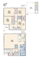 間取図/区画図:【駐車場2台可能！ZEH水準の省エネ住宅！】ゆったり4LDK、南向きバルコニーで陽当り良好！ルーフバルコニー付き！スーパーまで徒歩9分！