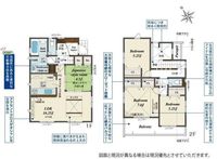 間取図/区画図:【耐震等級3×制震ダンパー採用！WIC付＆吹抜けLDKで開放的な空間を叶える】北茅ヶ崎駅まで徒歩18分、茅ヶ崎駅まで徒歩22分吹抜けや食洗機など設備充実