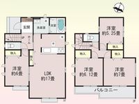 間取図/区画図:【鶴間駅徒歩10分！耐震等級3×住宅性能評価取得の安心新築4LDK】カースペース3台可138m2超のゆとりある敷地南角地のため陽当たり・通風良好