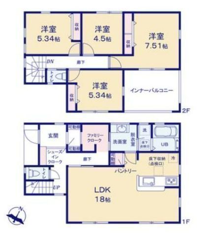 間取図/区画図:【長期優良住宅認定・性能評価書取得の安心4LDK!カースペース並列2台可】桜ヶ丘駅まで徒歩21分、瀬谷駅までバス8分停歩8分多用途に使えるお庭スペース