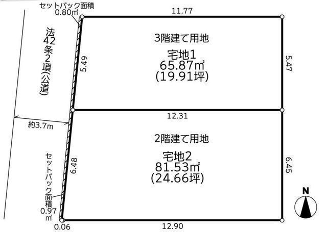 間取図/区画図:【人気の茅ヶ崎駅利用可能!柳島海岸まで徒歩17分の閑静な住宅街!】建物フリープランですのでお好きな間取で建築できます!