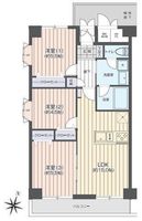 間取図/区画図:【7階南西向きにつき陽当り眺望通風良好！内装リノベーション！】LDK15帖、食洗機付きキッチン！イオンモール、コンビニ、病院、小学校など徒歩10分以内！