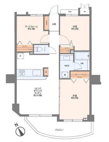 間取図/区画図:【3路線利用可能!藤沢駅徒歩6分!富士山ビュー×大規模修繕済マンション】11階部分、陽当たり・眺望良好バルコニーからは富士山ビュー宅配ボックスあり
