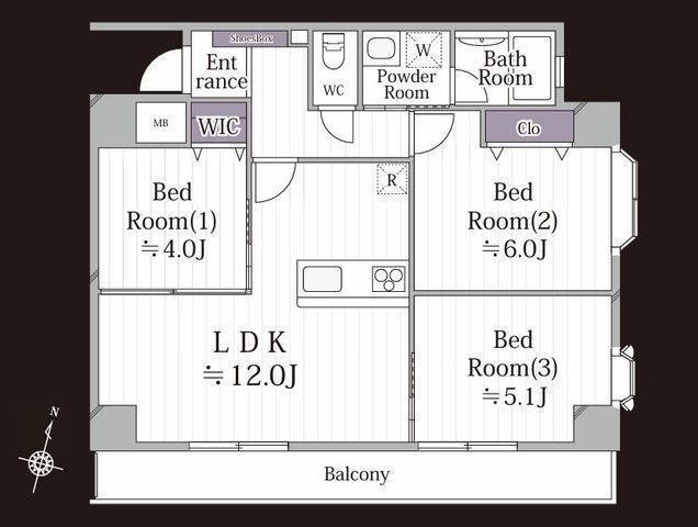間取図/区画図:【2024年5月新規フルリノベ完了!最上階・角部屋、南向きで陽当り・通風良好】かしわ台駅まで徒歩19分リノベ完了済ですぐに新生活をスタートできます