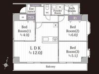 間取図/区画図:【2024年5月新規フルリノベ完了！最上階・角部屋、南向きで陽当り・通風良好】かしわ台駅まで徒歩19分リノベ完了済ですぐに新生活をスタートできます