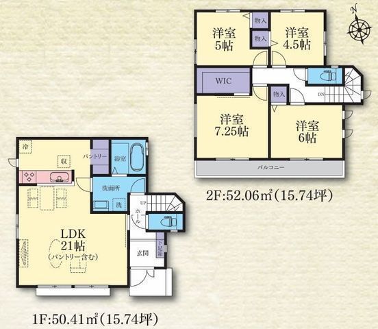 間取図/区画図:【瀬谷駅まで徒歩19分!全14棟の新規開発分譲地】安心の耐震構造+性能評価書付きカースペース2台可南向きバルコニーのため陽当たり良好