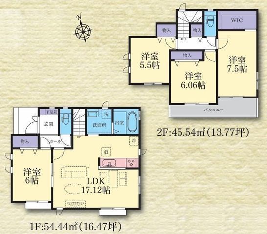 間取図/区画図:【瀬谷駅まで徒歩19分!全14棟の新規開発分譲地】安心の耐震構造+性能評価書付きカースペース2台可南向きバルコニーのため陽当たり良好