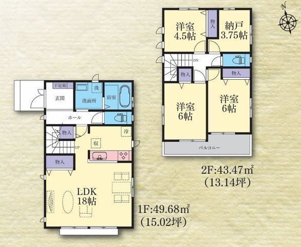間取図/区画図:【瀬谷駅まで徒歩19分!全14棟の新規開発分譲地】安心の耐震構造+性能評価書付きカースペース2台可南向きバルコニーのため陽当たり良好