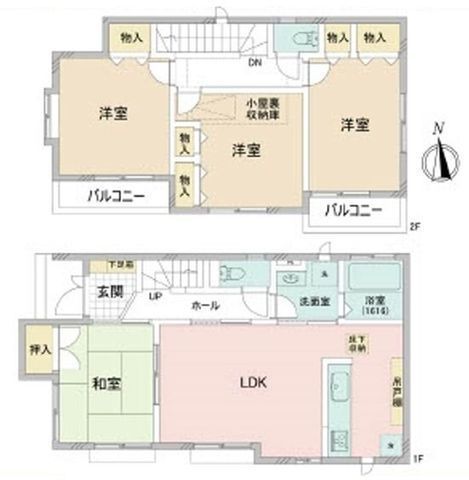 間取図/区画図:【2013年12月築!カースペース並列2台可!自転車バイクも置けるゆとり】全居室南向きで陽当たり良好駅から徒歩圏内で通勤通学に便利全居室収納