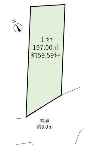 間取図/区画図:【駅徒歩5分の好立地!土地広々59坪、南側道路で陽当り良好!】建築条件無しですのでお好きなハウスメーカーで建築できます!
