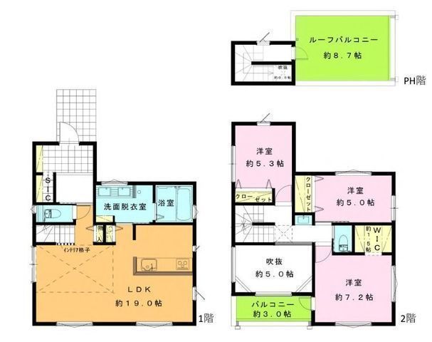 間取図/区画図:【屋上バルコニー付き長期優良住宅!かしわ台駅まで徒歩18分】カースペース並列2台可吹抜けのある明るい開放感のある邸宅全教室収納+WIC、SICあり