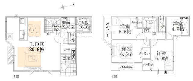 間取図/区画図:【南東角地で陽当り良く解放感ある立地！床暖房付きLDK20.8帖！】二面バルコニーの4LDK！人気の緑園都市駅徒歩15分の徒歩圏です！