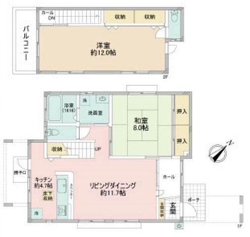 間取図/区画図:【土地広々50坪！全室8帖以上のゆったりした間取のオール電化住宅！】主寝室12帖！南西向きで陽当り良好！小学校まで徒歩7分、清水公園まで徒歩1分！