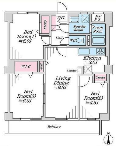 間取図/区画図:【2線利用可の大和駅徒歩7分のリノベーションマンション！】4階南向きで陽当り良好！業務スーパー、小学校徒歩5分以内で生活便利な立地です！
