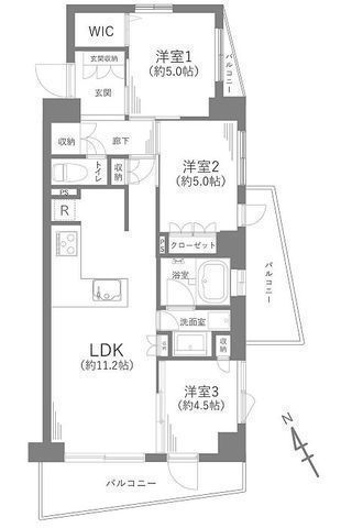 間取図/区画図:【3駅3線利用可！6階南向きで陽当り眺望良好！江の島が望めます！】二面バルコニーで解放感のある3LDK！小学校・スーパー徒歩10分以内！ペット飼育可！
