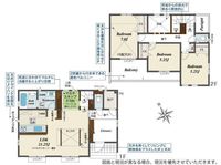 間取図/区画図:【倉見駅まで徒歩18分！長期優良住宅＆耐震等級3＋制震装置で安心の住まい】カースペース1台可教育施設や買い物施設が徒歩圏内