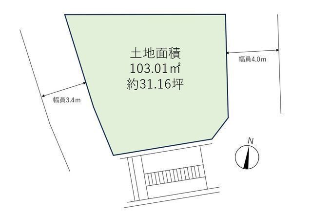 間取図/区画図:【三方角地、建築条件無しですのでお好きなハウスメーカーで建築可能！】三方角地の解放感ある立地で泉の森まで徒歩5分と住環境良好です！