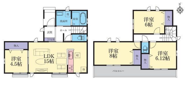 間取図/区画図:【香川駅徒歩約8分！並列2台駐車可能なカースペースと南向きの明るいLDK】ガーデニングも楽しめる奥行きのあるお庭付き全居室収納スペースあり