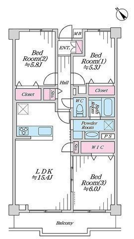 間取図/区画図:【駅徒歩1分の好立地！内装リノベーションの南西向き3LDK！】LDK15帖、主寝室6帖！収納豊富でお部屋スッキリ！