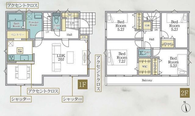 間取図/区画図:【ZEH水準の省エネ住宅！駐車場2台可！前面道路6ｍ以上で解放感ある立地！】LDKゆったり20帖、主寝室7.2帖、南向きで陽当り良好！モデルハウスあり！