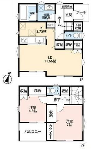 間取図/区画図:【令和3年築のオール電化・ZEH住宅！南東角地で陽当り・通風良好！】駐車場2台可能！建物綺麗にお使いです！ロピアまで徒歩8分！
