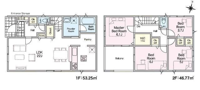 間取図/区画図:【全4棟の個性豊かな住まい！安心の耐震・制震構造＋性能評価書付き】キッチンから直接洗面室に出入できる家事動線を考えたプラン駅まで徒歩圏内で通勤通学に便利