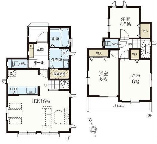 間取図/区画図:【駅徒歩4分の好立地！安心の耐震構造住宅、性能評価書付のZEH水準住宅！】駐車場2台可能！LDK16っ上、主寝室6帖の南向き！即内覧可能です！