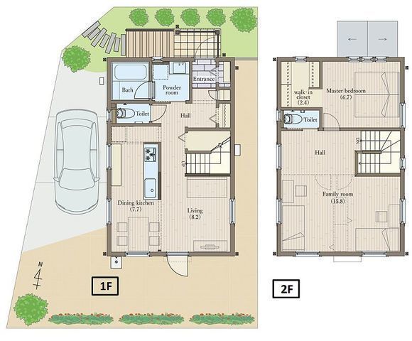 間取図/区画図:【区画整理地内の敷地40坪以上！角地につき解放感ある立地です！】LDK15.9帖、FR15.8帖。主寝室はWIC付き6.7帖でゆとりある間取です！