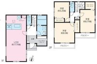 間取図/区画図:【安心の耐震構造住宅、性能評価書付！敷地ゆとりの33坪、駐車場2台可能です！】SICやWICなど充実の収納！小学校やスーパーなど徒歩10分以内！