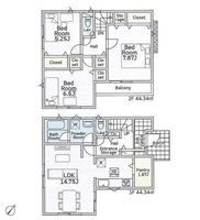 間取図/区画図:【制震装置搭載で家族の安心をサポートする新築住宅！性能評価書付き】パントリーや主寝室7.8帖などゆとりある間取り生活感が見えにくい独立型キッチン