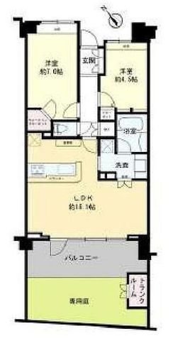 間取図/区画図:【駅まで平坦で徒歩3分!南西向きの専用庭付きマンション!】コンビニ徒歩1分、湘南海岸公園まで徒歩5分!共用施設の屋上ビューガーデンから江の島を望めます!