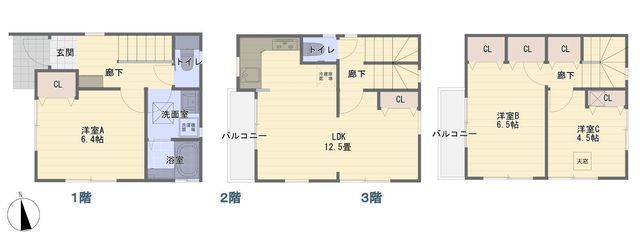 間取図/区画図:【瀬谷駅徒歩5分の好立地!横浜駅へ最短20分!平坦な地形】カースペース1台可全居室収納スペースあり新規内外装フルリフォーム(完工予定R8.3)